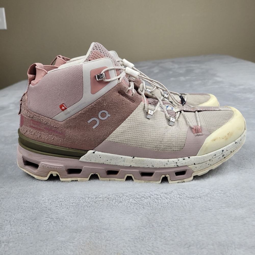 ON Cloud Cloudtrax Hiking Boots Shoes Rose Ivory Women’s Size 9.5 - Picture 5 of 14